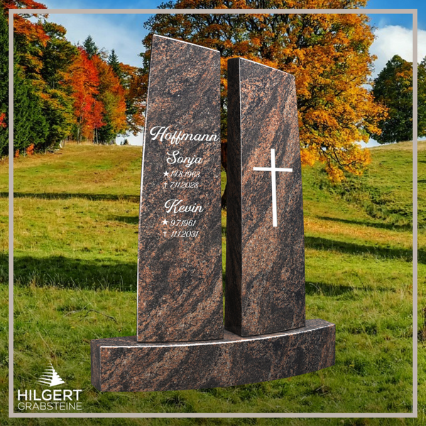 HO-LI-E076 | Hilgert Grabsteine | Stehender Grabstein aus Granit | auch als Urnengrabstein