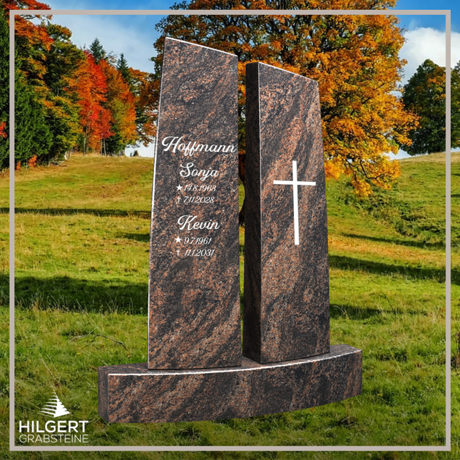 HO-LI-E076 | Hilgert Grabsteine | Stehender Grabstein aus Granit | auch als Urnengrabstein