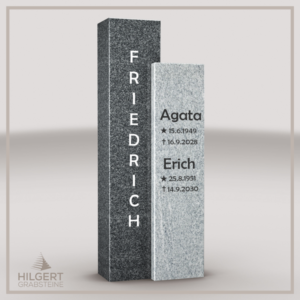 HO-LI-A041 | Hilgert Grabsteine | Stehender Grabstein aus Granit | auch als Urnengrabstein