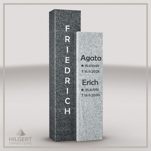 HO-LI-A041 | Hilgert Grabsteine | Stehender Grabstein aus Granit | auch als Urnengrabstein