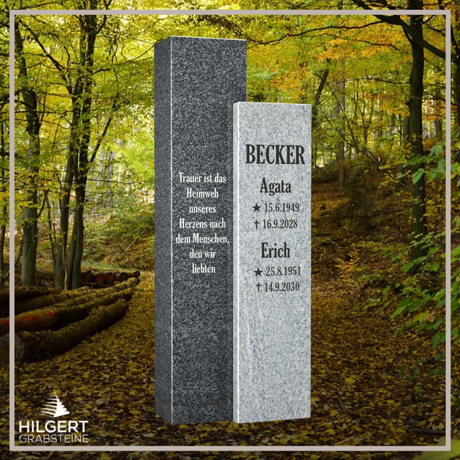 HO-LI-A041 | Hilgert Grabsteine | Stehender Grabstein aus Granit | auch als Urnengrabstein