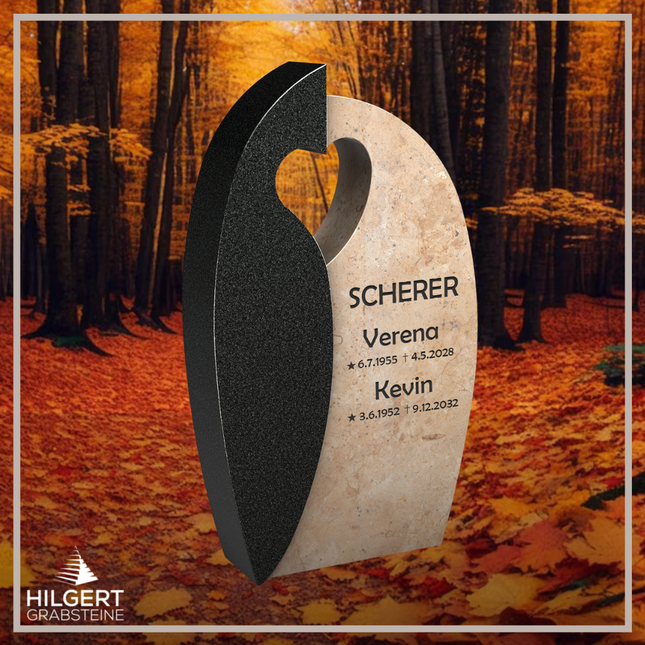 HO-LI-C189 | Hilgert Grabsteine | Stehender Grabstein aus Granit | auch als Urnengrabstein