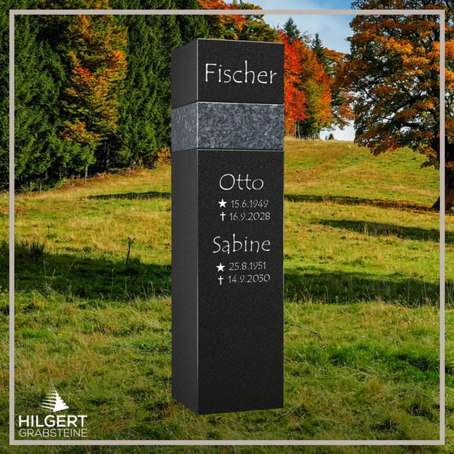 HO-LI-A044 | Hilgert Grabsteine | Stehender Grabstein aus Granit | auch als Urnengrabstein