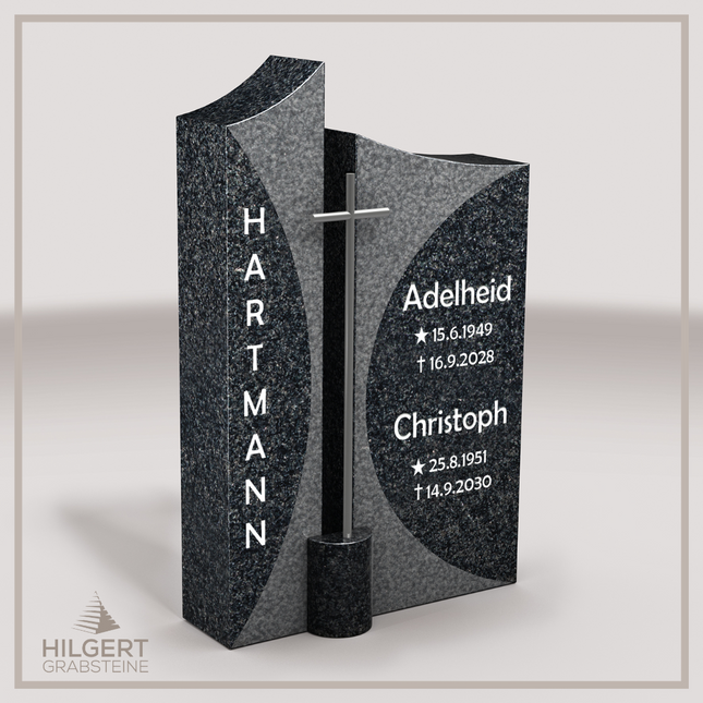 HO-LI-A059 | Hilgert Grabsteine | Stehender Grabstein aus Granit | auch als Urnengrabstein