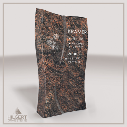 HO-LI-C182 | Hilgert Grabsteine | Stehender Grabstein aus Granit | auch als Urnengrabstein