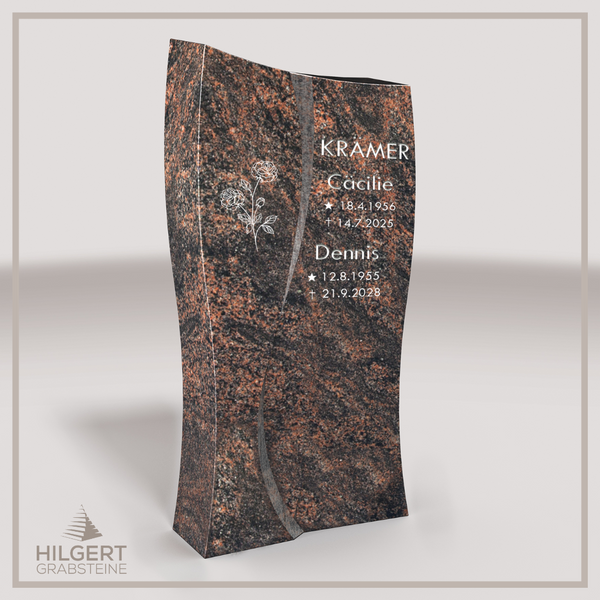 HO-LI-C182 | Hilgert Grabsteine | Stehender Grabstein aus Granit | auch als Urnengrabstein