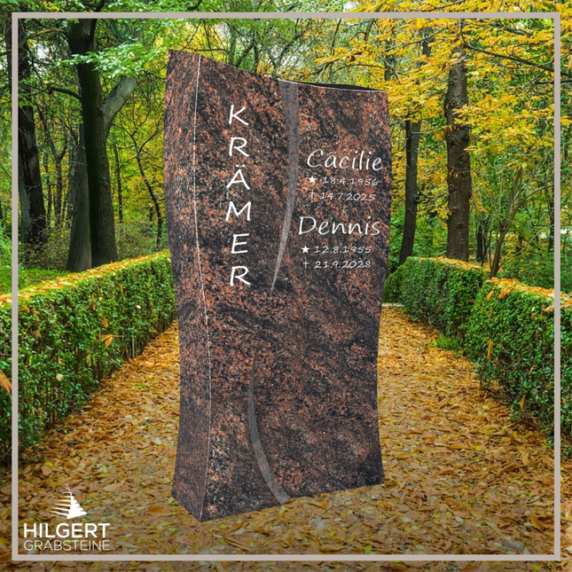HO-LI-C182 | Hilgert Grabsteine | Stehender Grabstein aus Granit | auch als Urnengrabstein