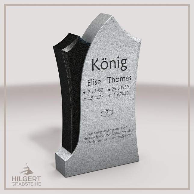 HO-LI-C183 | Hilgert Grabsteine | Stehender Grabstein aus Granit | auch als Urnengrabstein