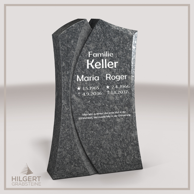 HO-LI-C185 | Hilgert Grabsteine | Stehender Grabstein aus Granit | auch als Urnengrabstein