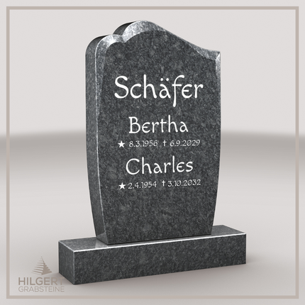 HO-LI-B029 | Hilgert Grabsteine | Stehender Grabstein aus Granit | auch als Urnengrabstein