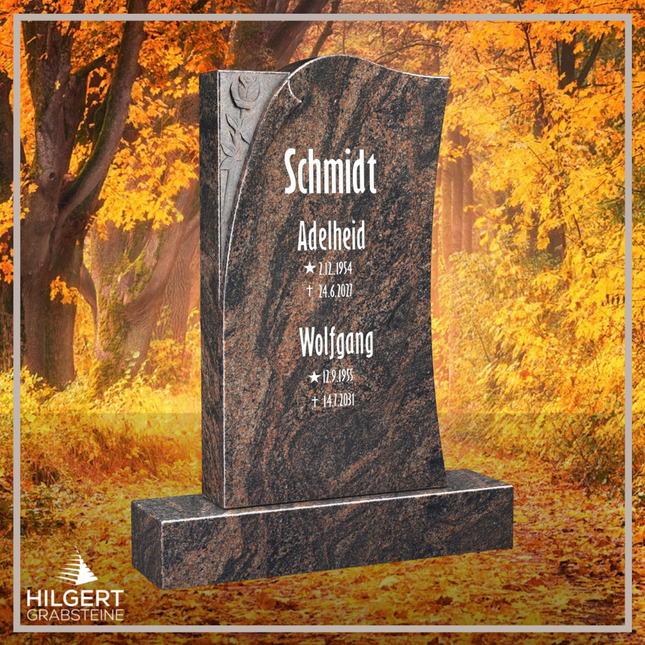 HO-LI-E114 | Hilgert Grabsteine | Stehender Grabstein aus Granit | auch als Urnengrabstein