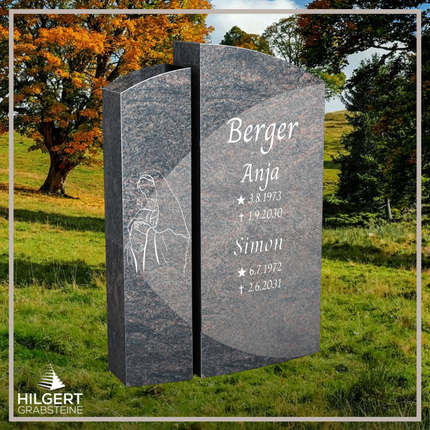 HO-LI-C186 | Hilgert Grabsteine | Stehender Grabstein aus Granit | auch als Urnengrabstein