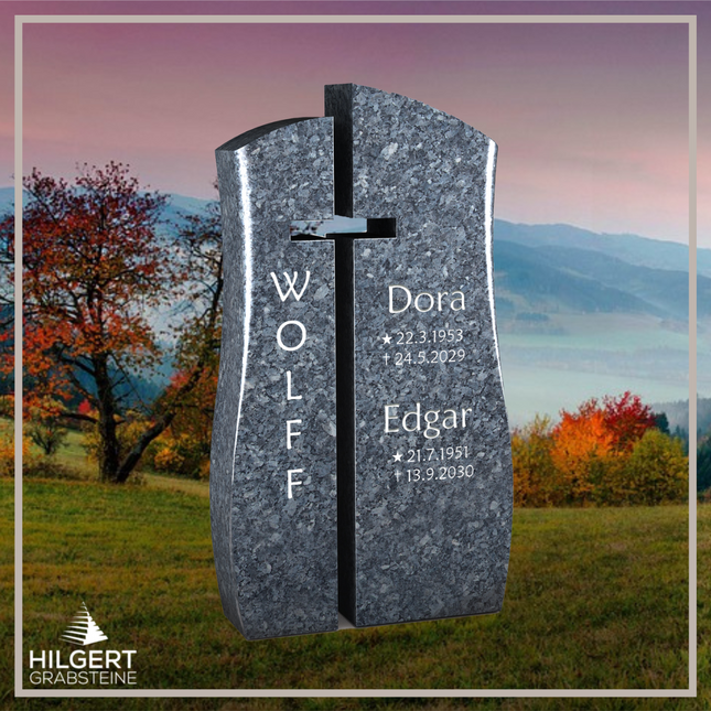 HO-LI-C187 | Hilgert Grabsteine | Stehender Grabstein aus Granit | auch als Urnengrabstein