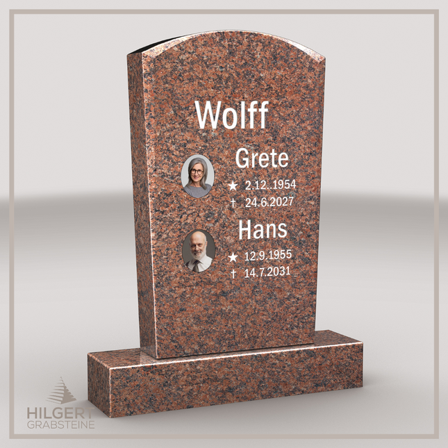 HO-LI-B045 | Hilgert Grabsteine | Stehender Grabstein aus Granit | auch als Urnengrabstein