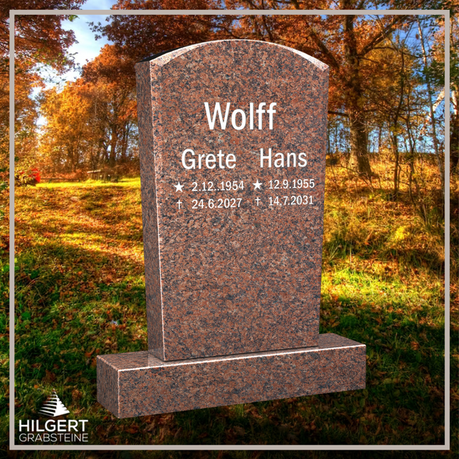HO-LI-B045 | Hilgert Grabsteine | Stehender Grabstein aus Granit | auch als Urnengrabstein