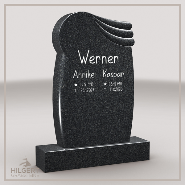 HO-LI-D008 | Hilgert Grabsteine | Stehender Grabstein aus Granit | auch als Urnengrabstein