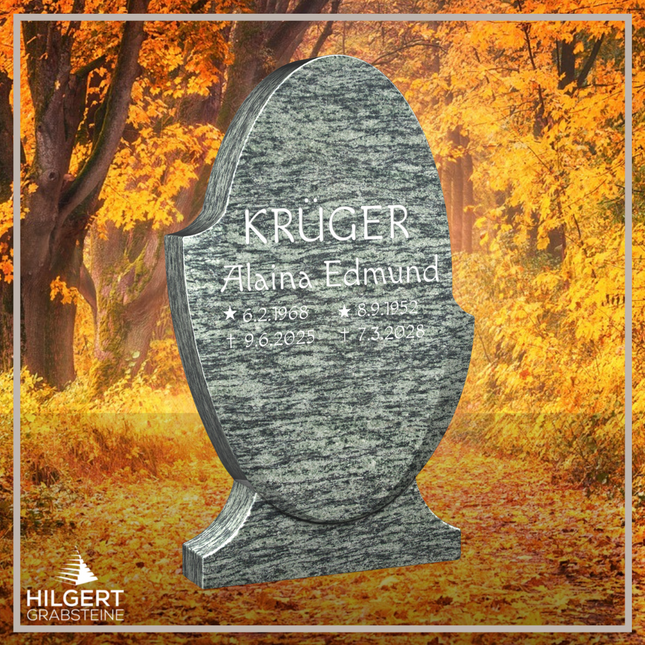 HO-LI-D009 | Hilgert Grabsteine | Stehender Grabstein aus Granit | auch als Urnengrabstein