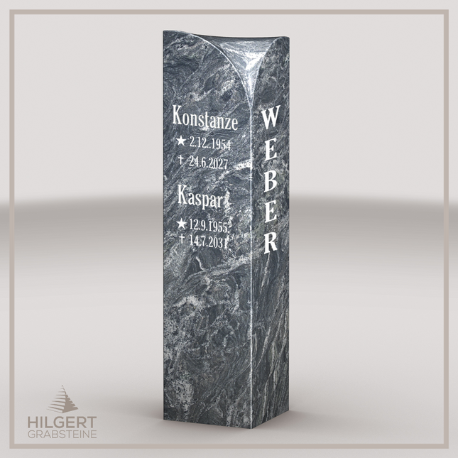 HO-LI-B083 | Hilgert Grabsteine | Stehender Grabstein aus Granit | auch als Urnengrabstein