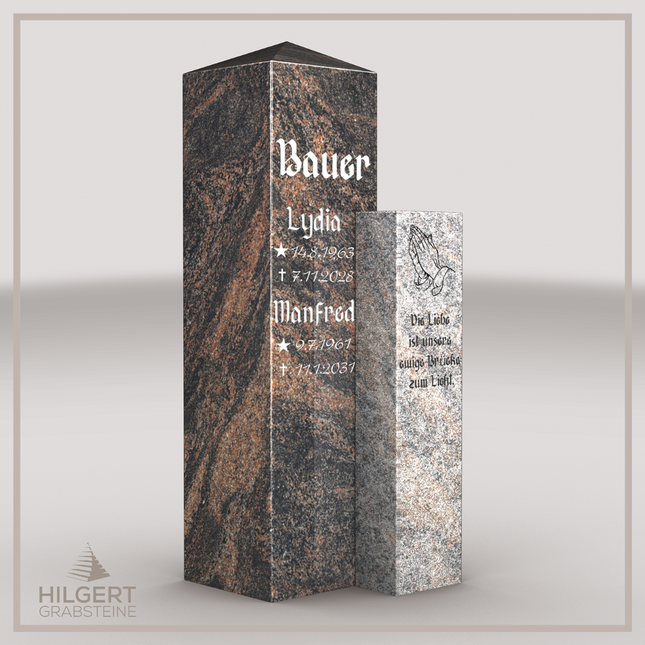 HO-LI-B093 | Hilgert Grabsteine | Stehender Grabstein aus Granit | auch als Urnengrabstein