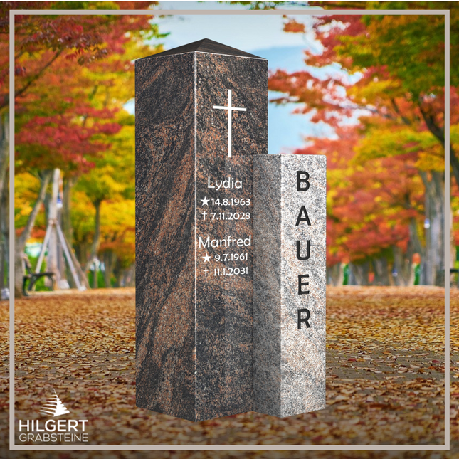 HO-LI-B093 | Hilgert Grabsteine | Stehender Grabstein aus Granit | auch als Urnengrabstein