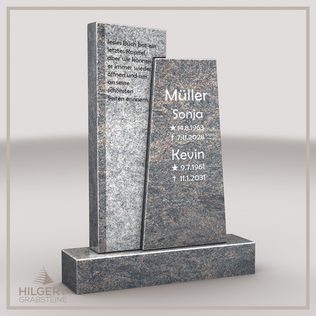 HO-LI-B094 | Hilgert Grabsteine | Stehender Grabstein aus Granit | auch als Urnengrabstein