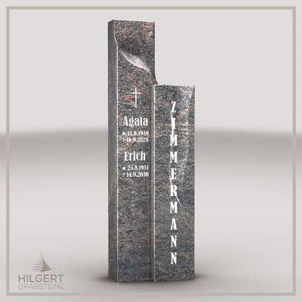 HO-LI-C043 | Hilgert Grabsteine | Stehender Grabstein aus Granit | auch als Urnengrabstein