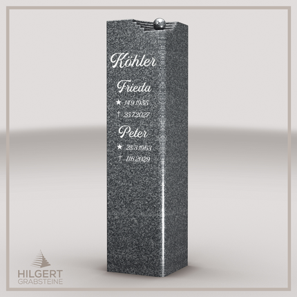 HO-LI-D048 | Hilgert Grabsteine | Stehender Grabstein aus Granit | auch als Urnengrabstein