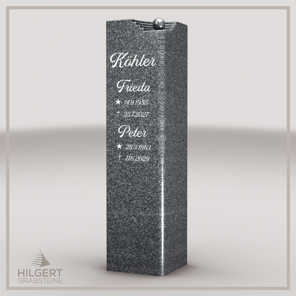 HO-LI-D048 | Hilgert Grabsteine | Stehender Grabstein aus Granit | auch als Urnengrabstein