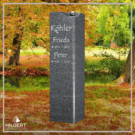 HO-LI-D048 | Hilgert Grabsteine | Stehender Grabstein aus Granit | auch als Urnengrabstein