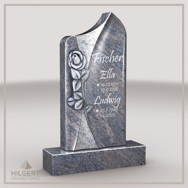 HO-LI-C084 | Hilgert Grabsteine | Stehender Grabstein aus Granit | auch als Urnengrabstein