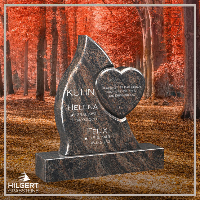 HO-LI-D099 | Hilgert Grabsteine | Stehender Grabstein aus Granit | auch als Urnengrabstein
