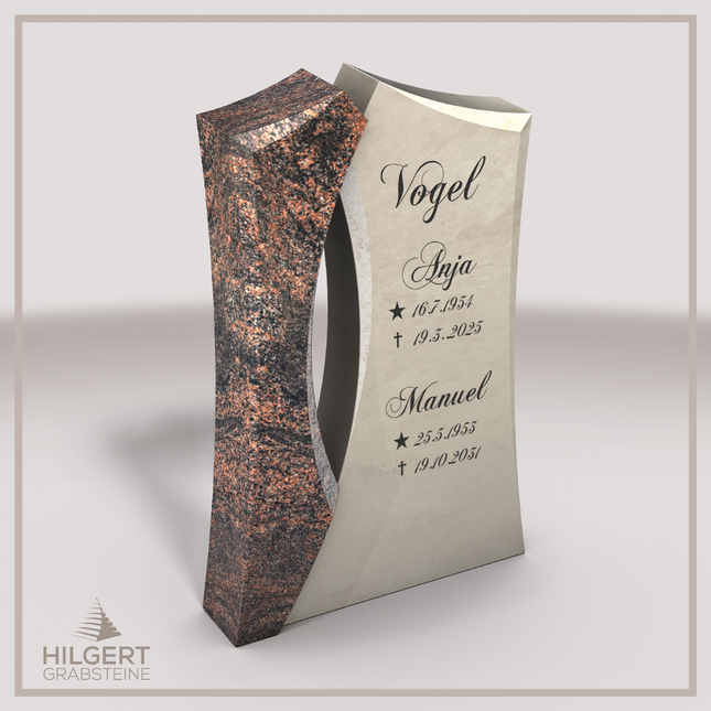 HO-LI-B142 | Hilgert Grabsteine | Stehender Grabstein aus Granit | auch als Urnengrabstein