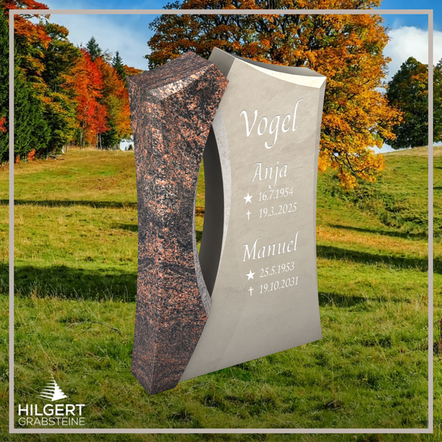 HO-LI-B142 | Hilgert Grabsteine | Stehender Grabstein aus Granit | auch als Urnengrabstein