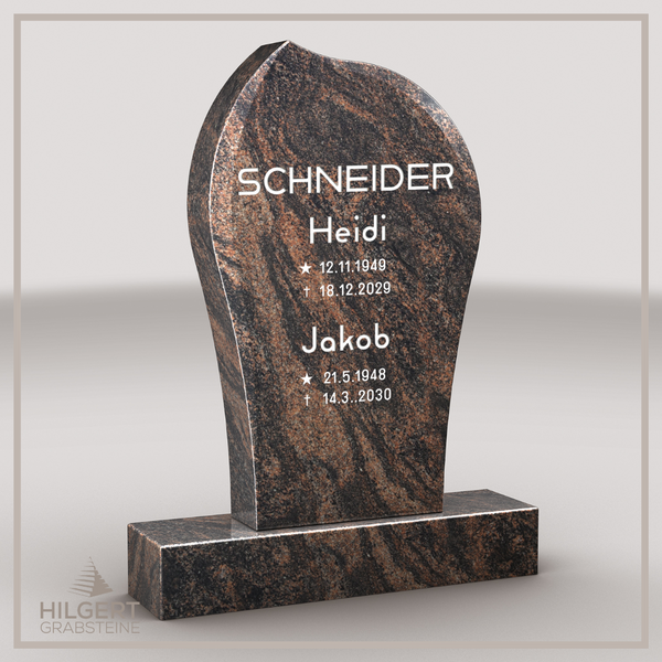 HO-LI-C001 | Hilgert Grabsteine | Stehender Grabstein aus Granit | auch als Urnengrabstein