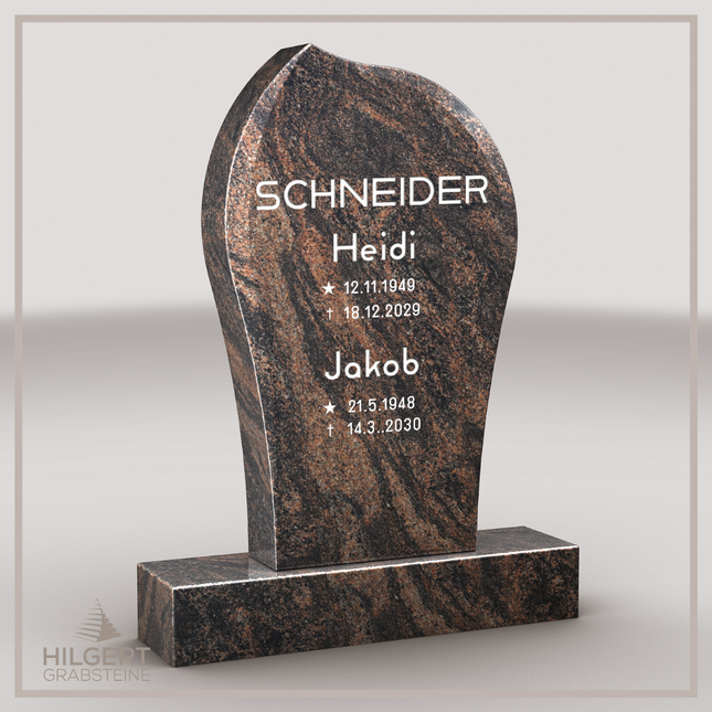 HO-LI-C001 | Hilgert Grabsteine | Stehender Grabstein aus Granit | auch als Urnengrabstein