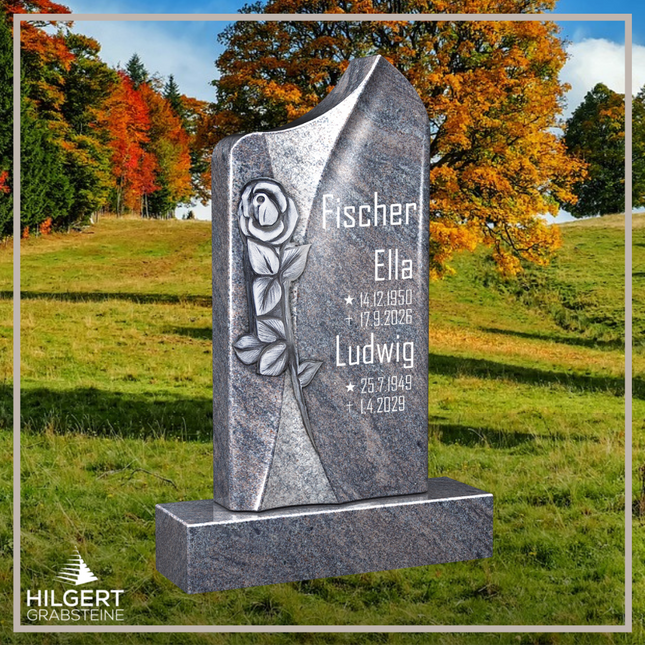 HO-LI-C084 | Hilgert Grabsteine | Stehender Grabstein aus Granit | auch als Urnengrabstein