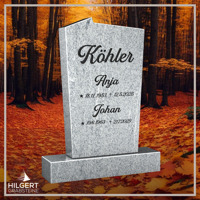 HO-LI-A006 | Hilgert Grabsteine | Stehender Grabstein aus Granit | auch als Urnengrabstein