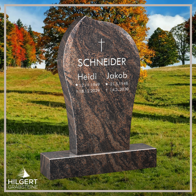 HO-LI-C001 | Hilgert Grabsteine | Stehender Grabstein aus Granit | auch als Urnengrabstein
