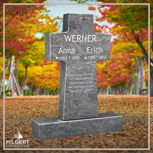 HO-LI-C004 | Hilgert Grabsteine | Stehender Grabstein aus Granit | auch als Urnengrabstein