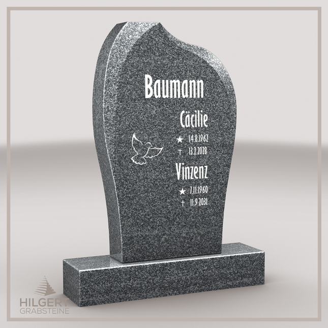 HO-LI-C012 | Hilgert Grabsteine | Stehender Grabstein aus Granit | auch als Urnengrabstein