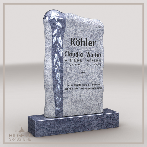 HO-LI-D121 | Hilgert Grabsteine | Stehender Grabstein aus Granit | auch als Urnengrabstein