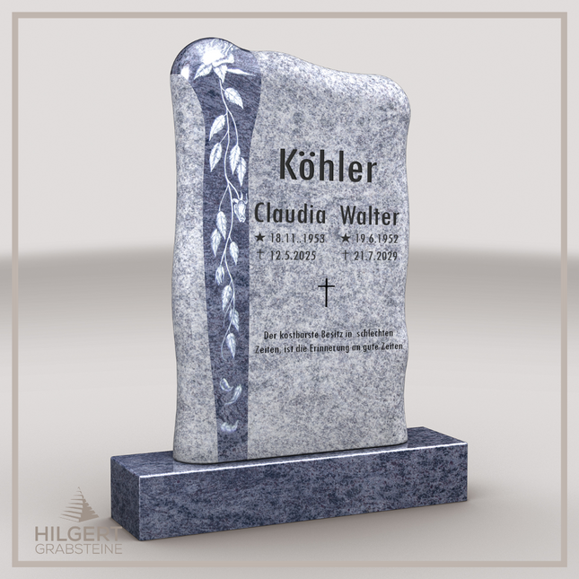 HO-LI-D121 | Hilgert Grabsteine | Stehender Grabstein aus Granit | auch als Urnengrabstein