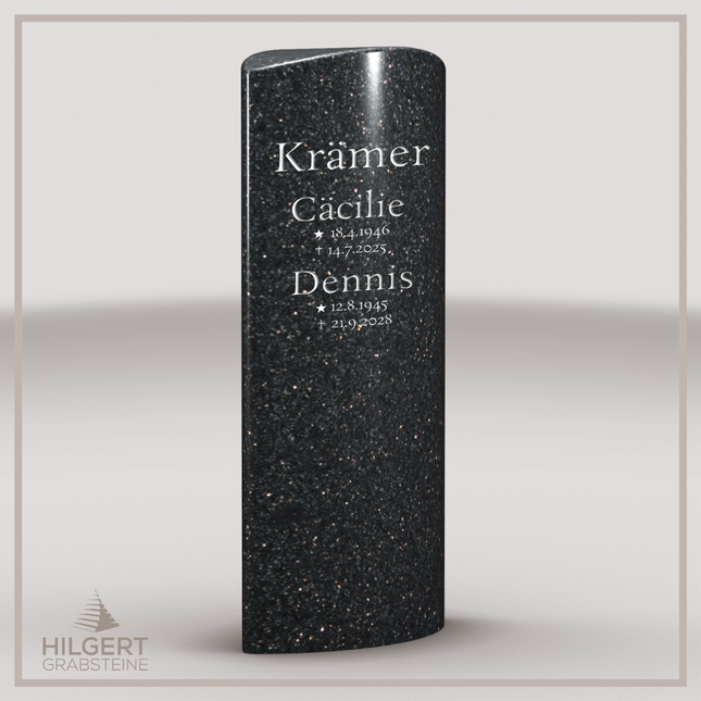 HO-LI-D123 | Hilgert Grabsteine | Stehender Grabstein aus Granit | auch als Urnengrabstein
