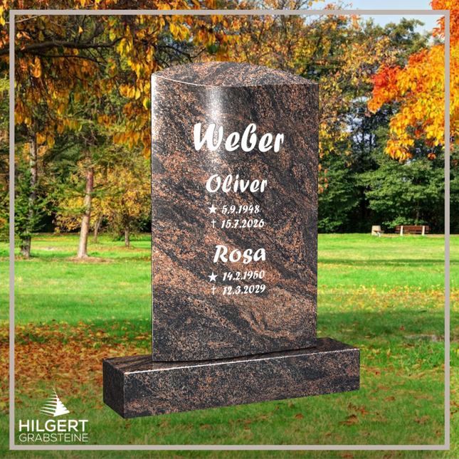 HO-LI-D133 | Hilgert Grabsteine | Stehender Grabstein aus Granit | auch als Urnengrabstein