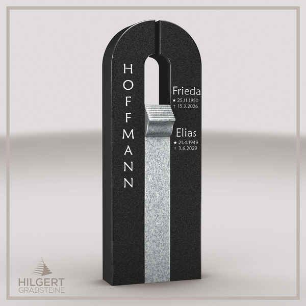 HO-LI-C023 | Hilgert Grabsteine | Stehender Grabstein aus Granit | auch als Urnengrabstein