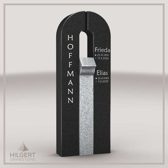 HO-LI-C023 | Hilgert Grabsteine | Stehender Grabstein aus Granit | auch als Urnengrabstein