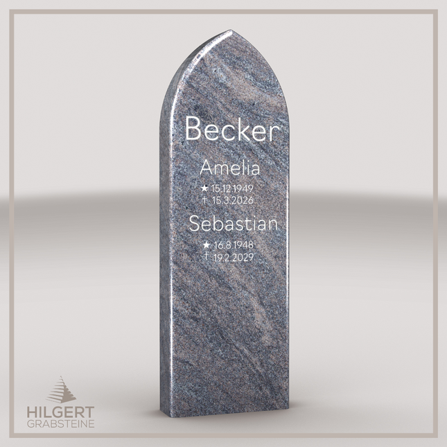 HO-LI-C025 | Hilgert Grabsteine | Stehender Grabstein aus Granit | auch als Urnengrabstein