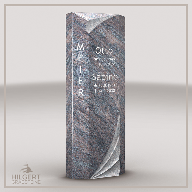 HO-LI-D152 | Hilgert Grabsteine | Stehender Grabstein aus Granit | auch als Urnengrabstein
