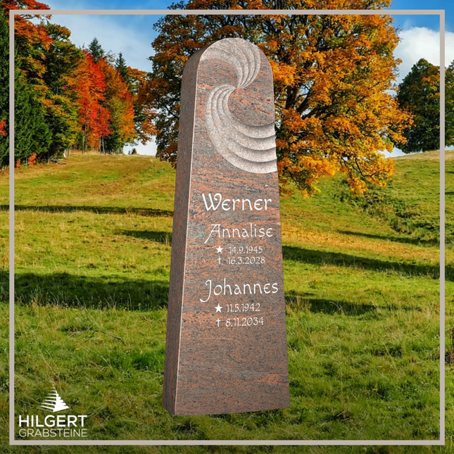 HO-LI-C041 | Hilgert Grabsteine | Stehender Grabstein aus Granit | auch als Urnengrabstein