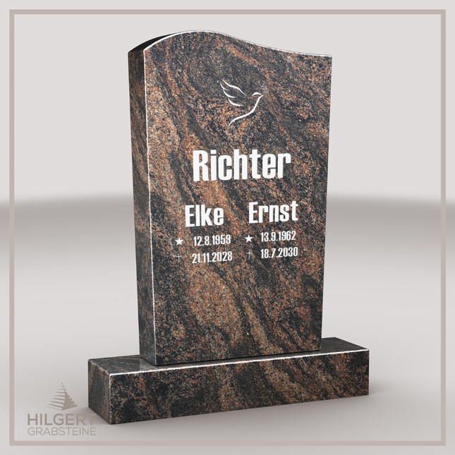 HO-LI-A001 | Hilgert Grabsteine | Stehender Grabstein aus Granit | auch als Urnengrabstein